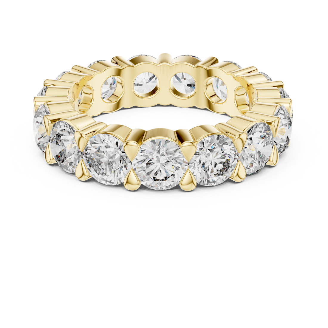Round Cut Shared-Prong Full Eternity Band