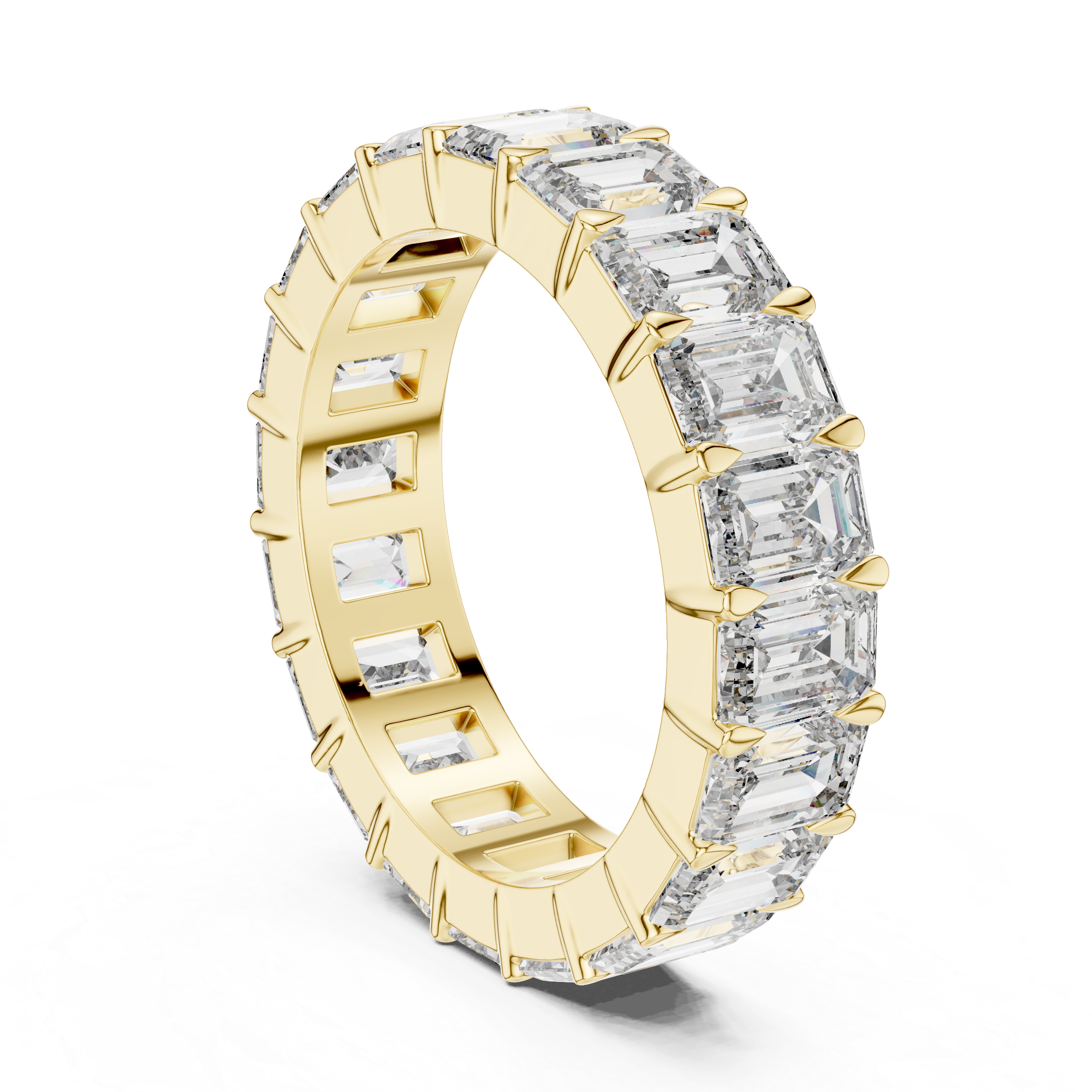 Emerald-Cut Shared-Prong Full Eternity Band