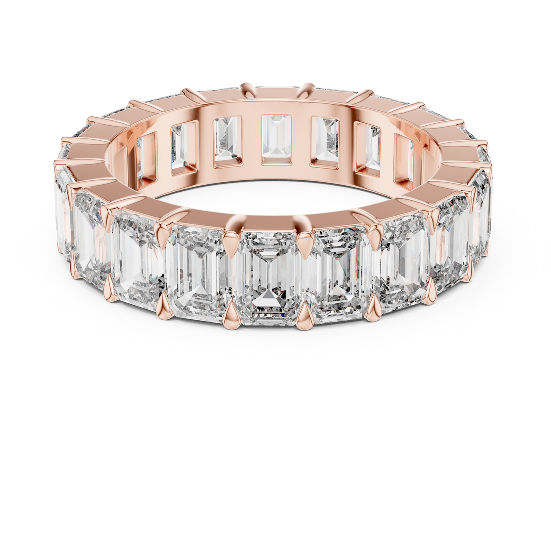 Emerald-Cut Shared-Prong Full Eternity Band