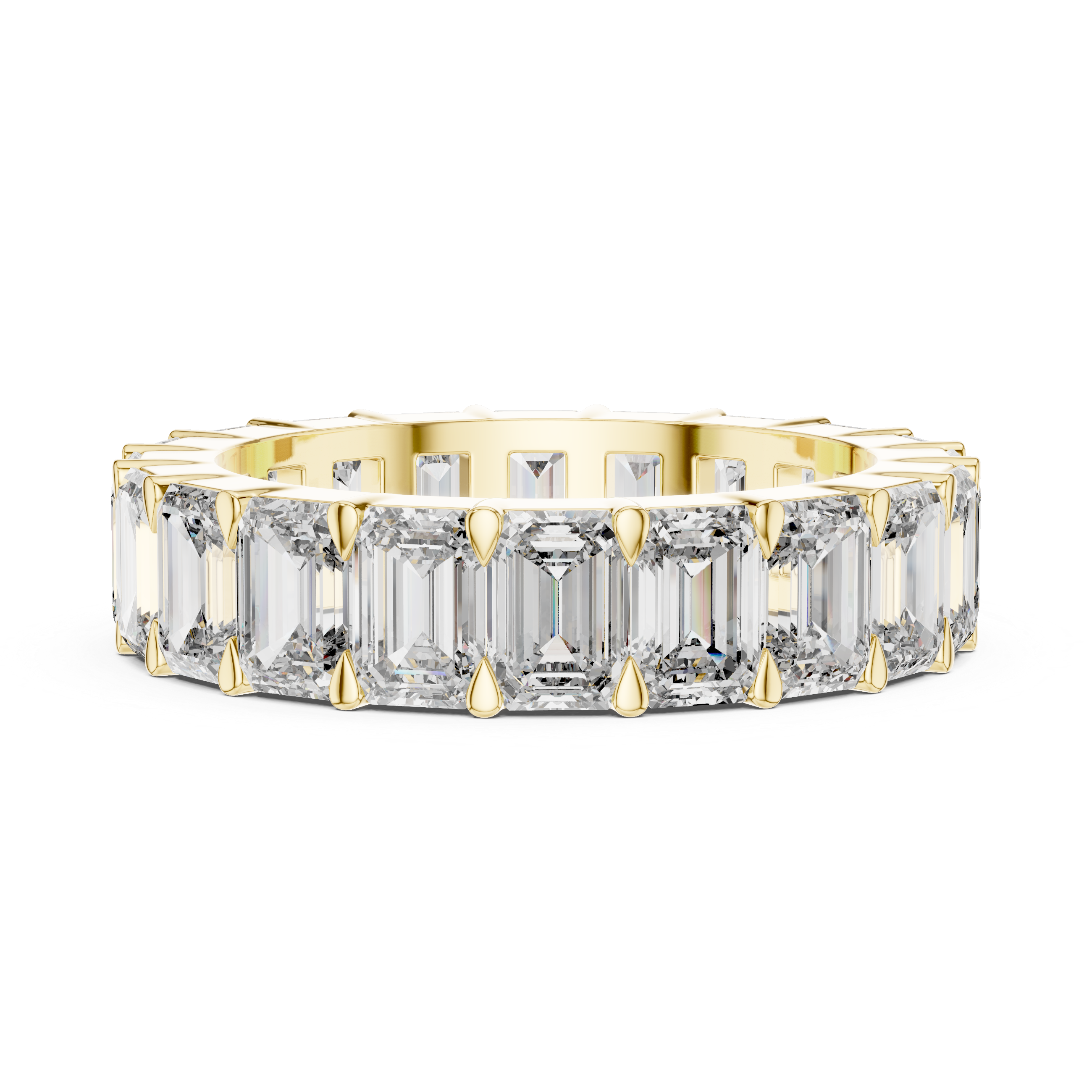 Emerald-Cut Shared-Prong Full Eternity Band