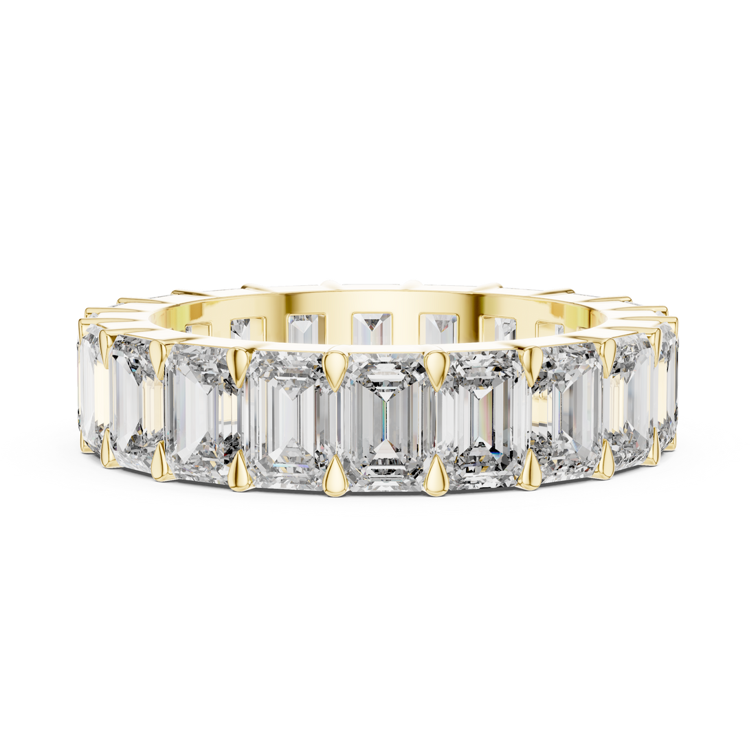 Emerald-Cut Shared-Prong Full Eternity Band