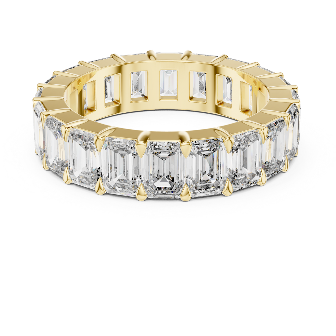 Emerald-Cut Shared-Prong Full Eternity Band