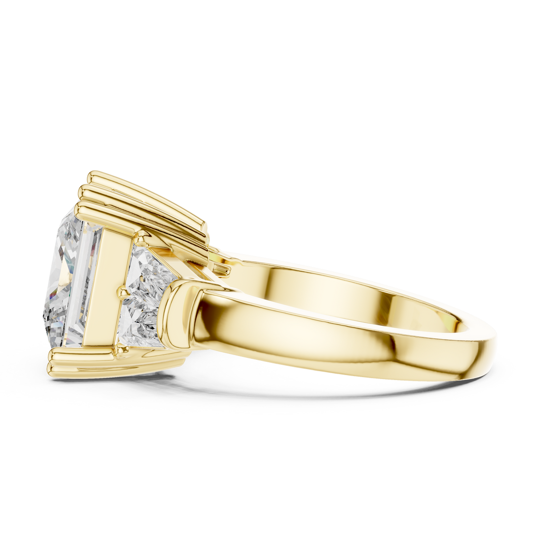 Princess-Cut Three-Stone Baguette Engagement Ring