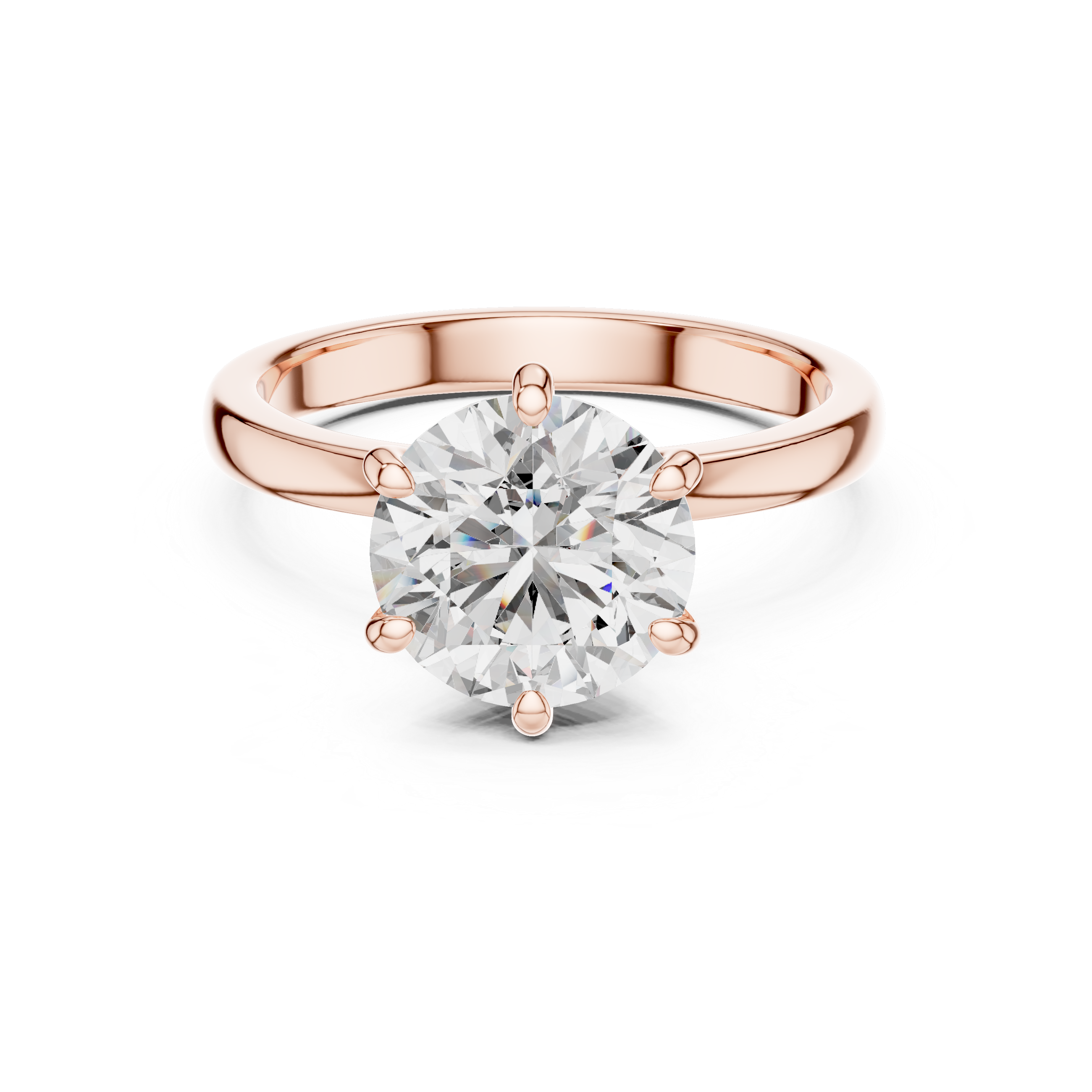 Round Solitaire Engagement Ring with Hidden Halo Gallery