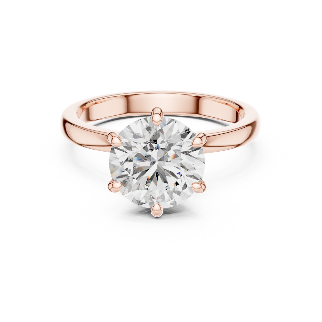 Round Solitaire Engagement Ring with Hidden Halo Gallery