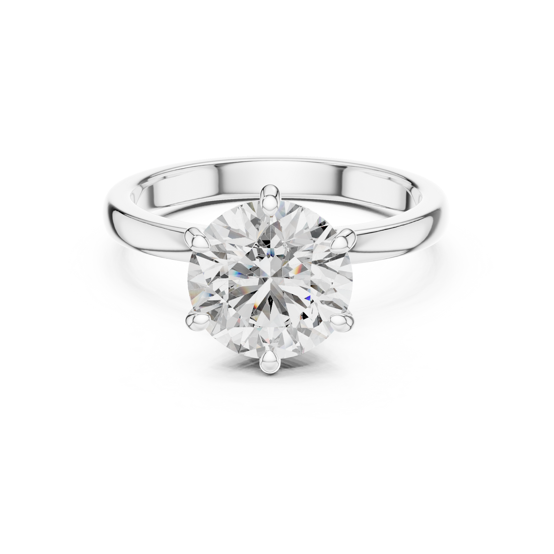 Round Solitaire Engagement Ring with Hidden Halo Gallery
