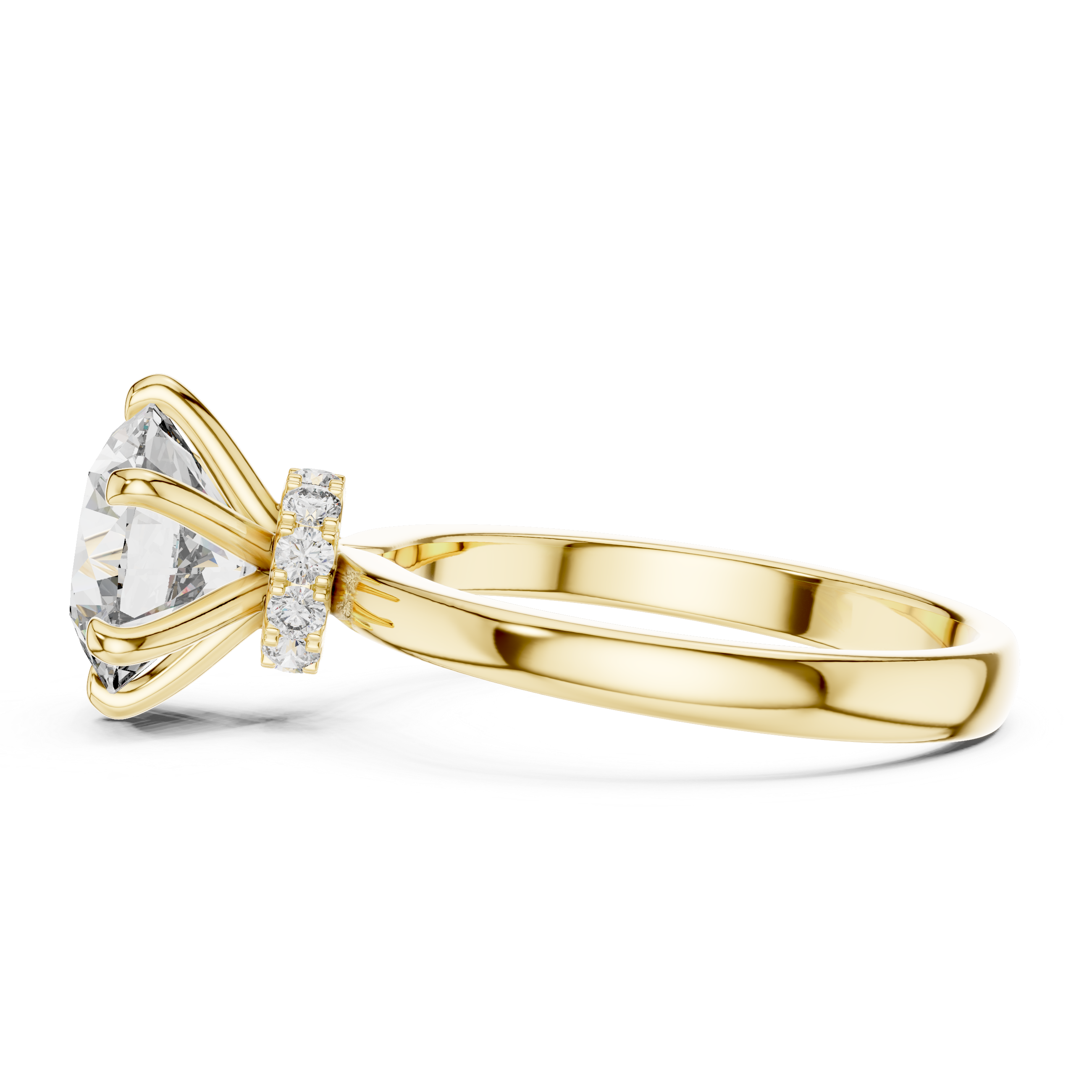 Round Solitaire Engagement Ring with Hidden Halo Gallery