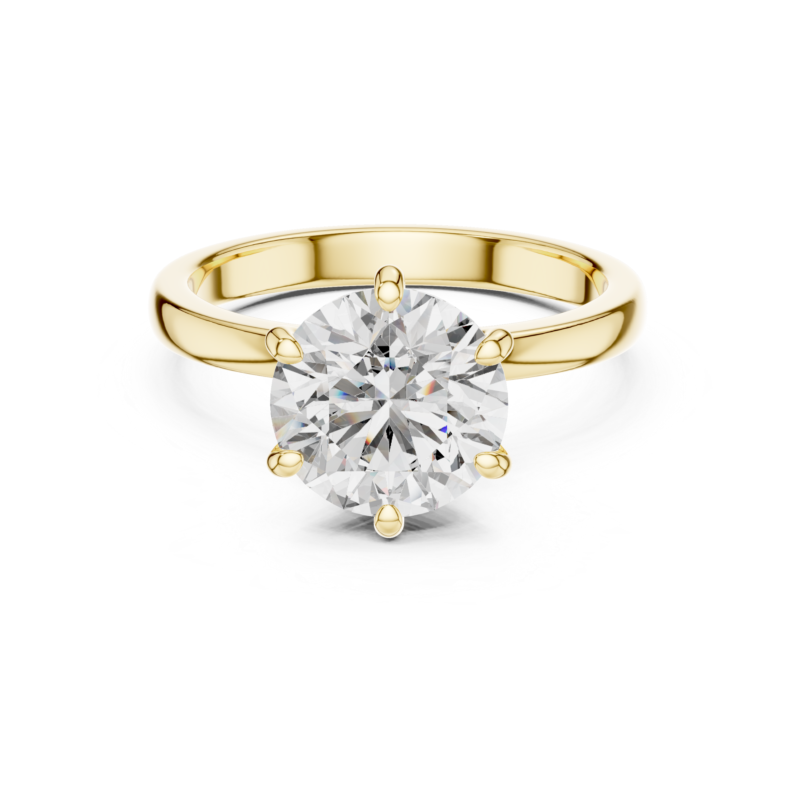 Round Solitaire Engagement Ring with Hidden Halo Gallery