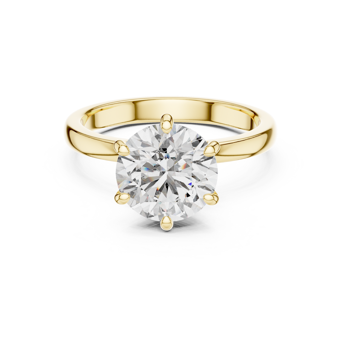 Round Solitaire Engagement Ring with Hidden Halo Gallery