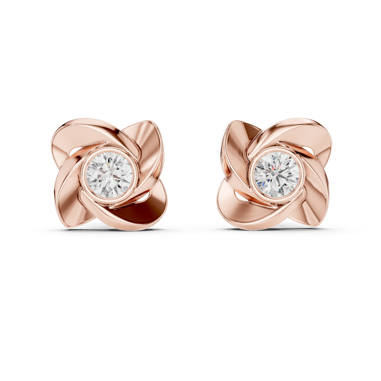 Aura Sculpted Bloom Diamond Studs