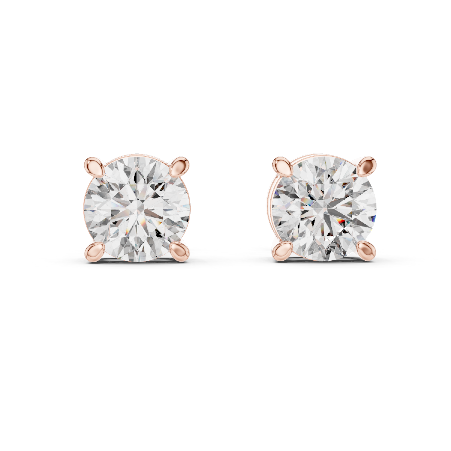 The Imperial Round Cut Diamond Basket Studs