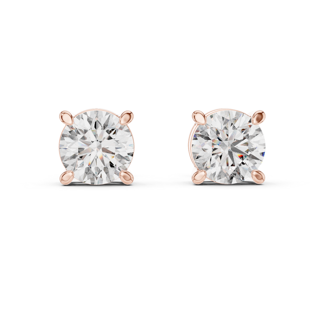 The Imperial Round Cut Diamond Basket Studs