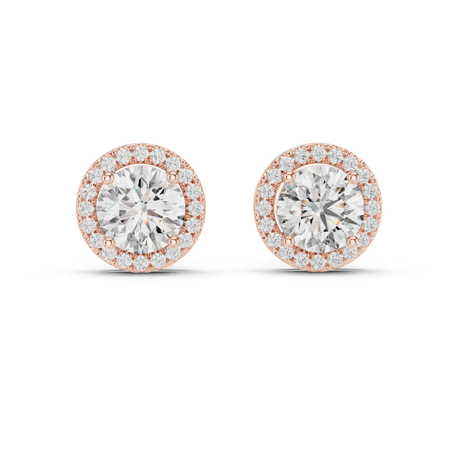 Radiant Round Cut Diamond Studs