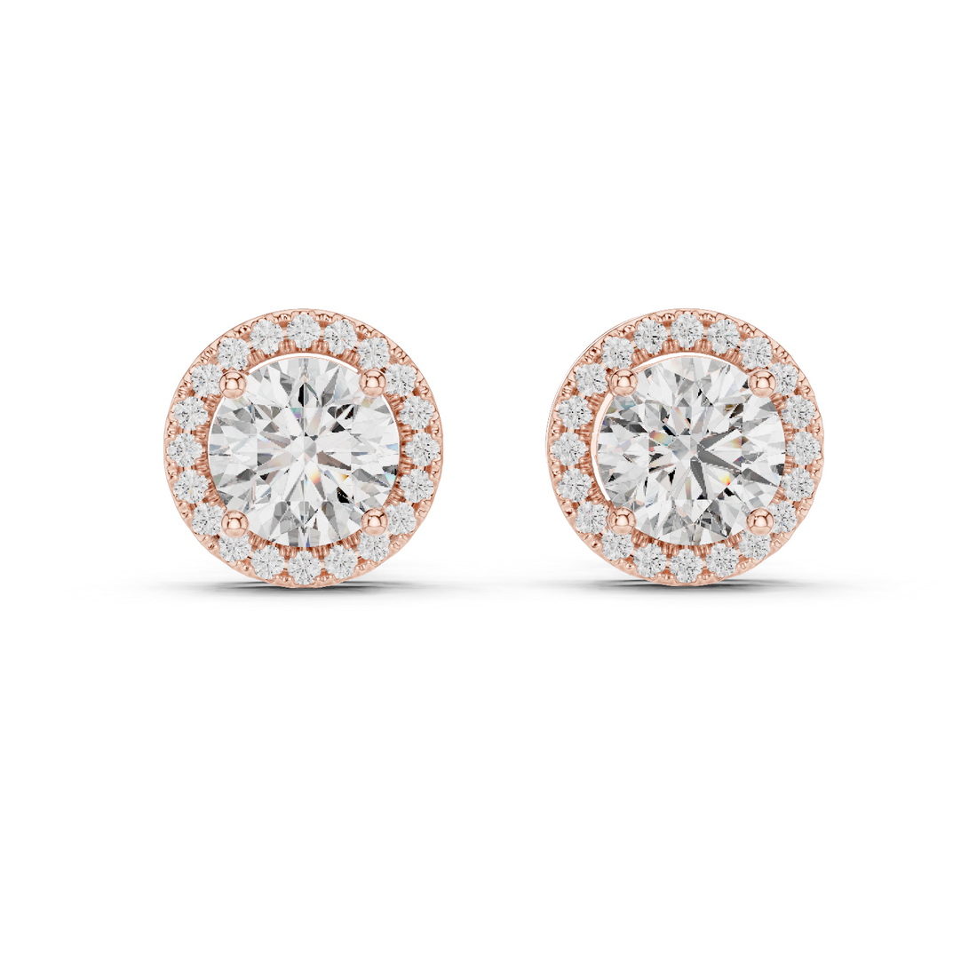 Radiant Round Cut Diamond Studs