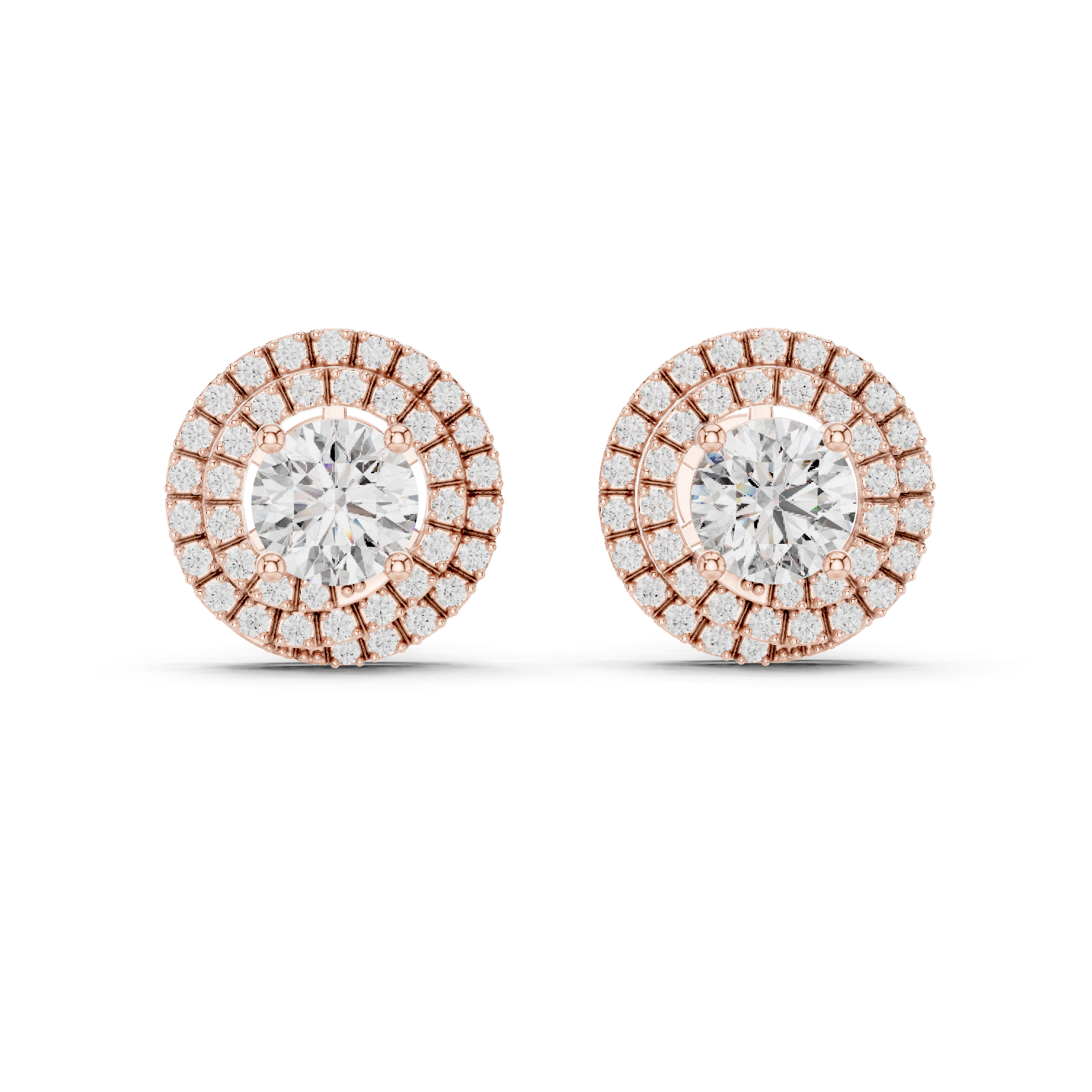 Celestial Double Frame Solitaire Diamond Studs