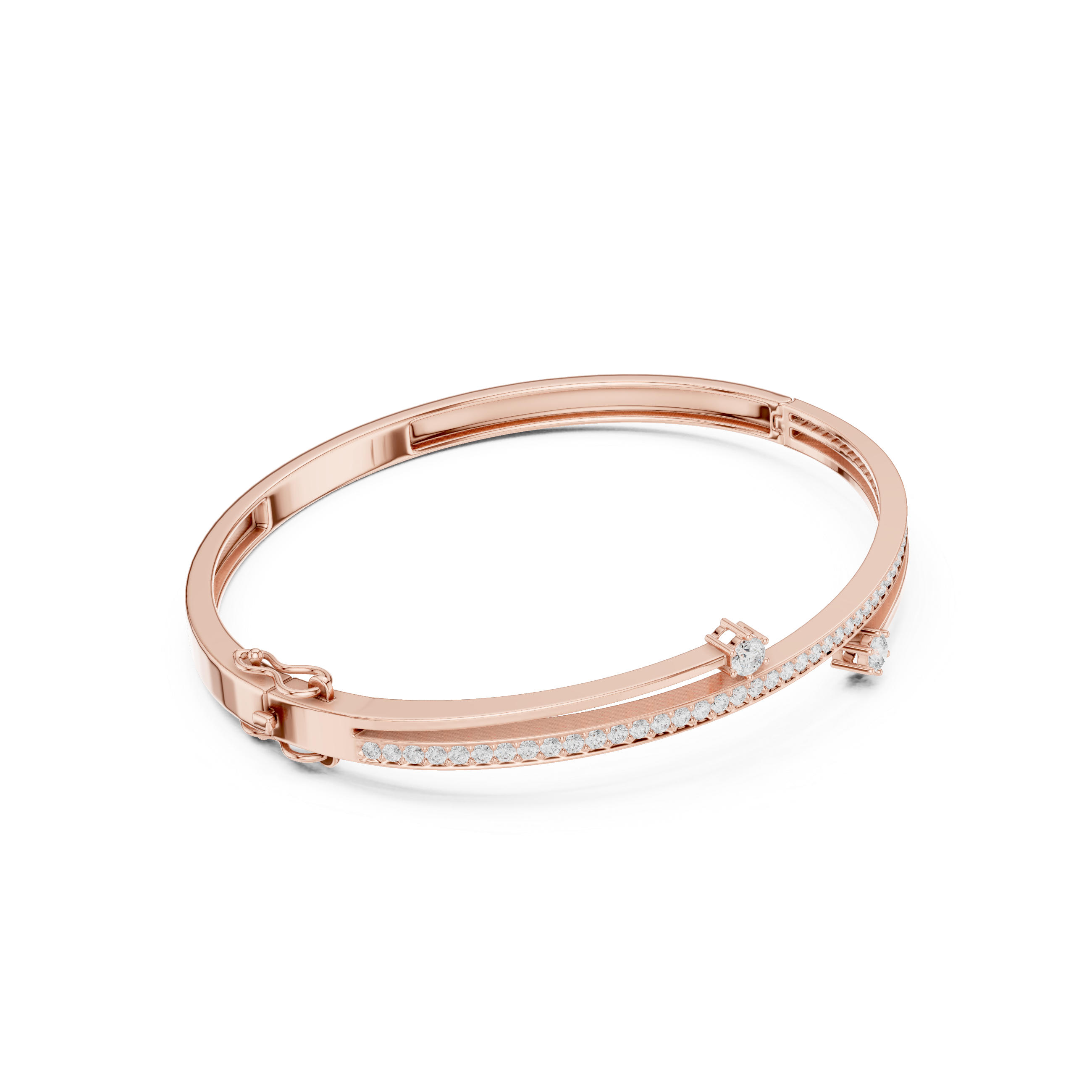 Dual Solitaire Bypass Diamond Bracelet