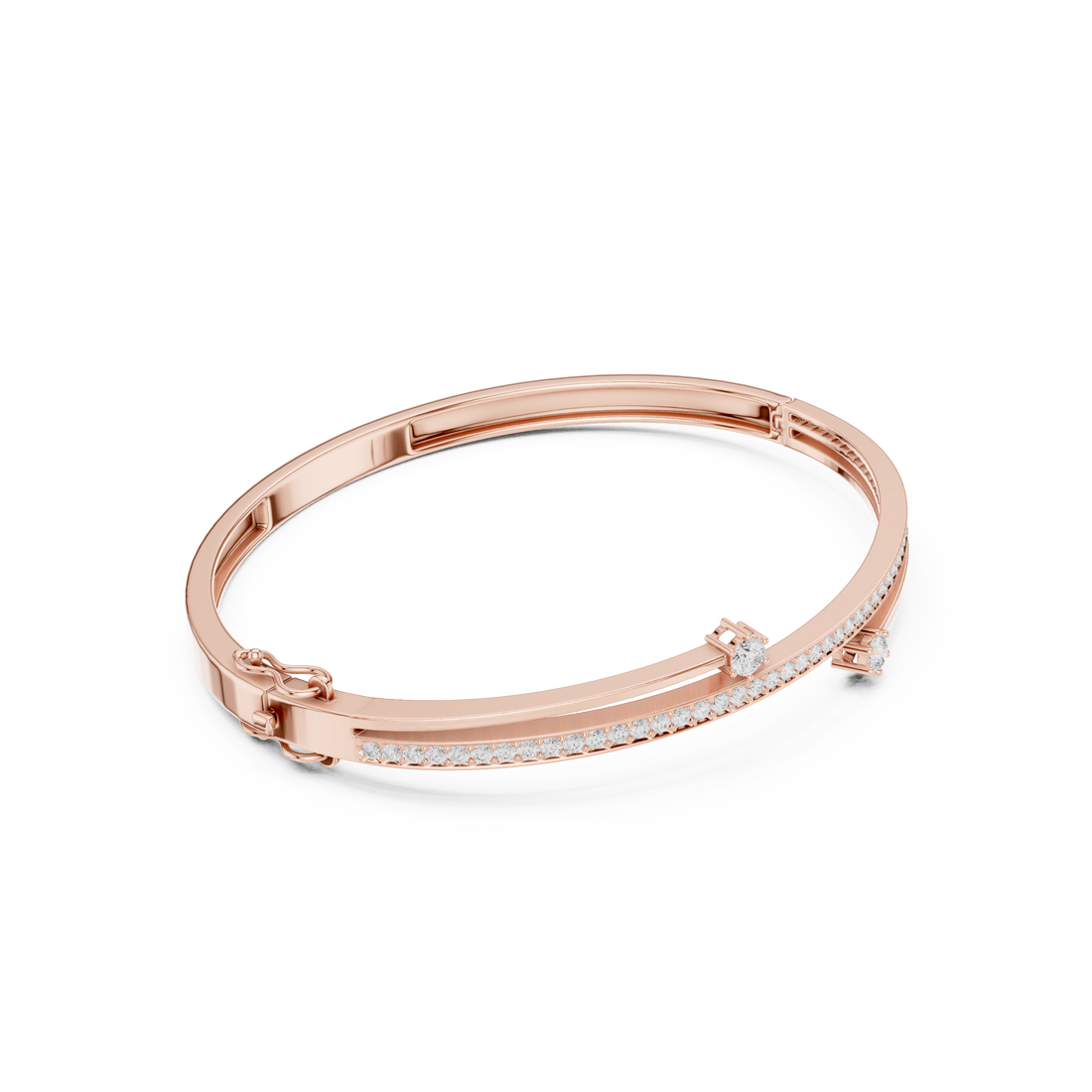 Dual Solitaire Bypass Diamond Bracelet