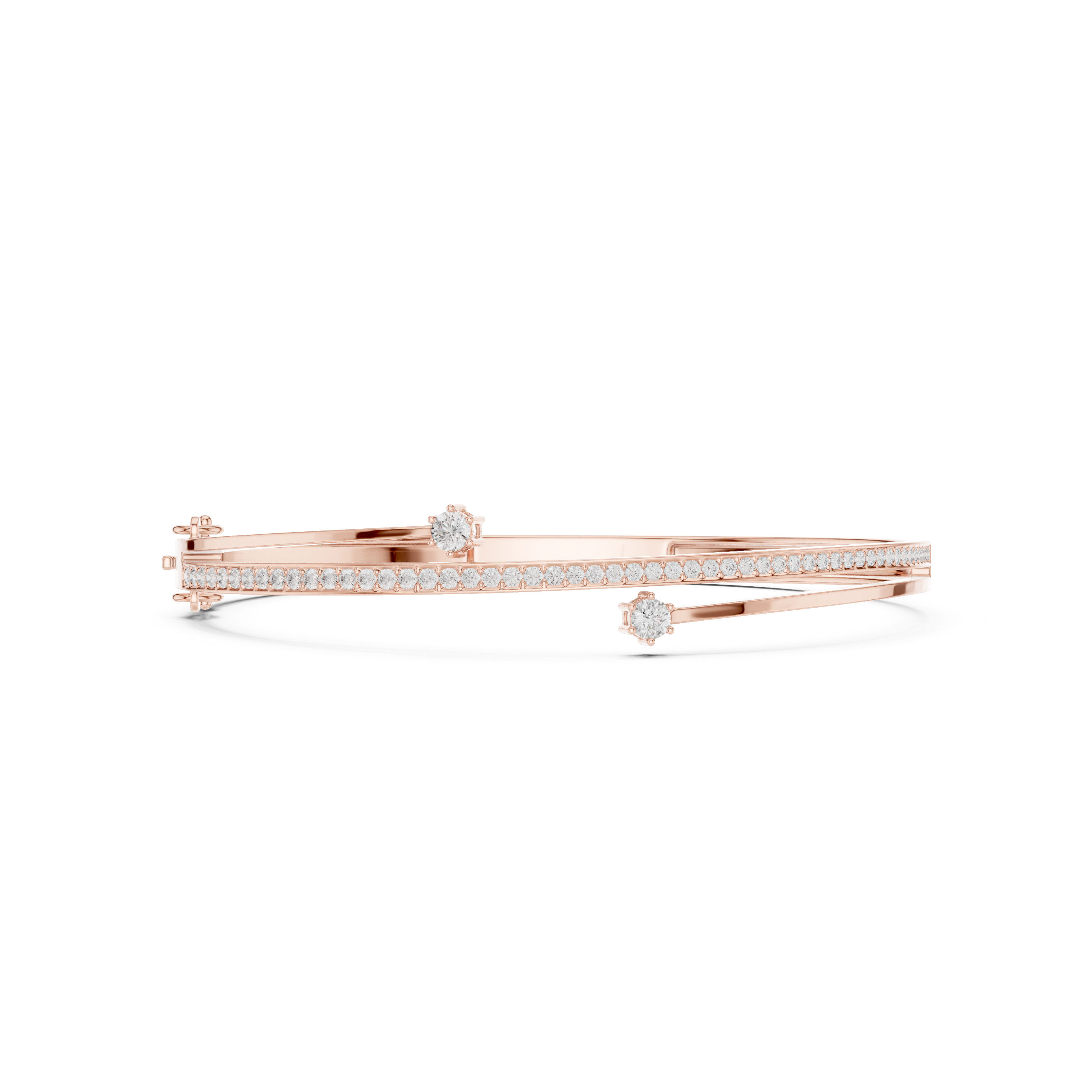 Dual Solitaire Bypass Diamond Bracelet