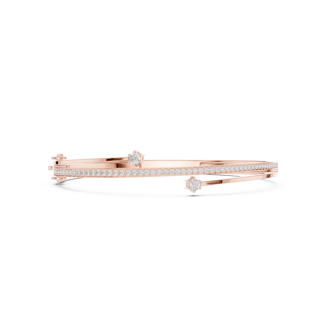 Dual Solitaire Bypass Diamond Bracelet