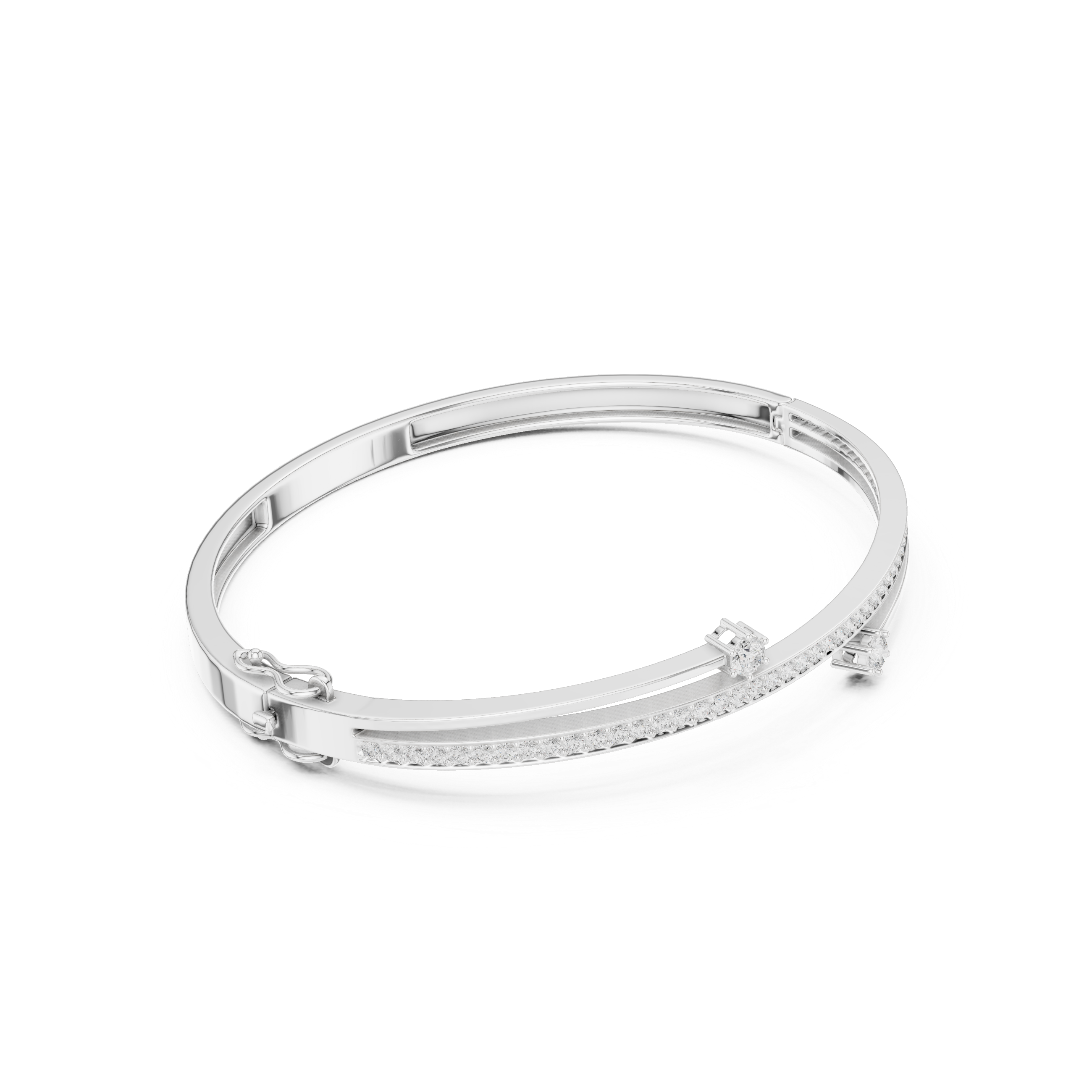 Dual Solitaire Bypass Diamond Bracelet