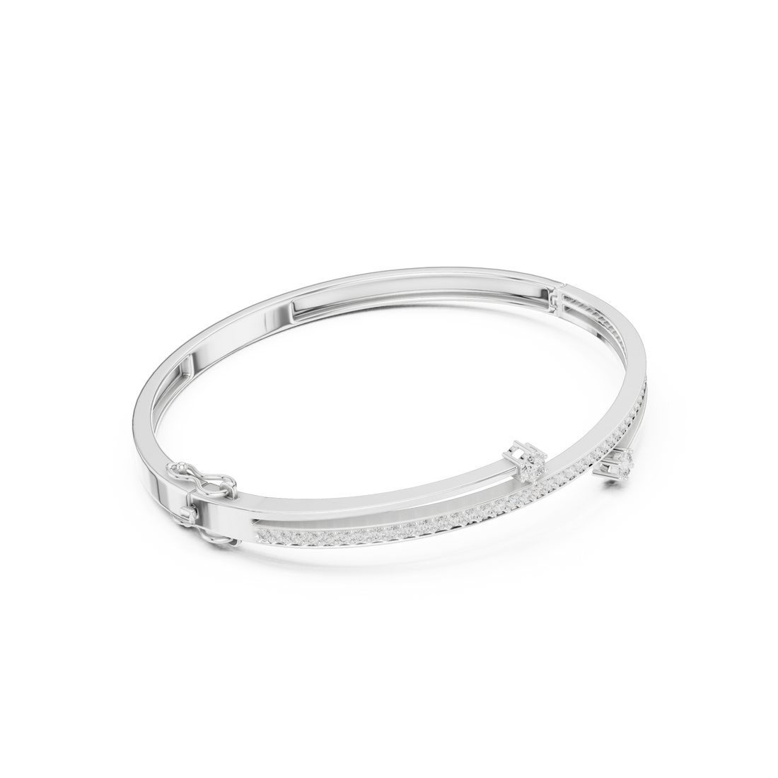 Dual Solitaire Bypass Diamond Bracelet