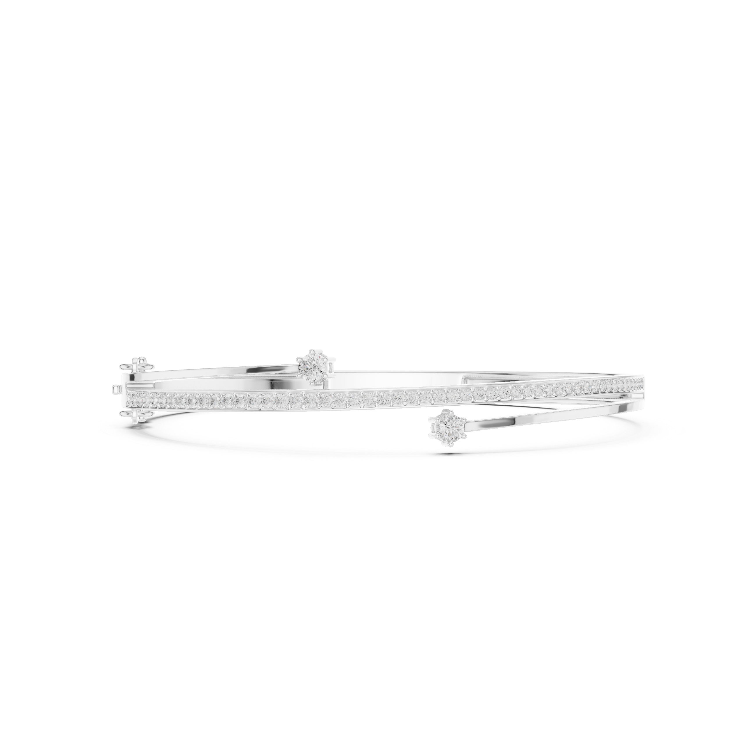 Dual Solitaire Bypass Diamond Bracelet
