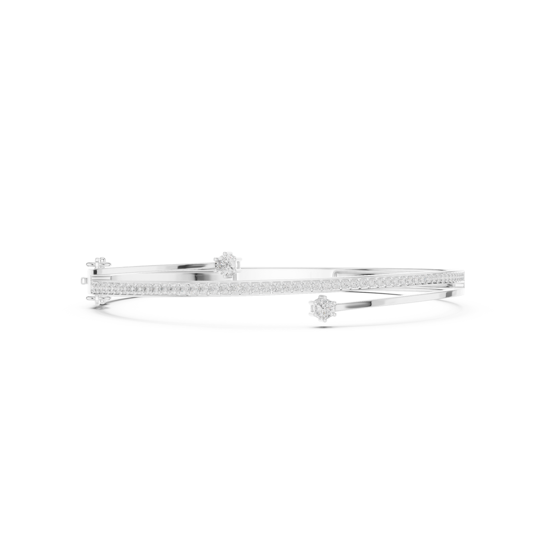Dual Solitaire Bypass Diamond Bracelet
