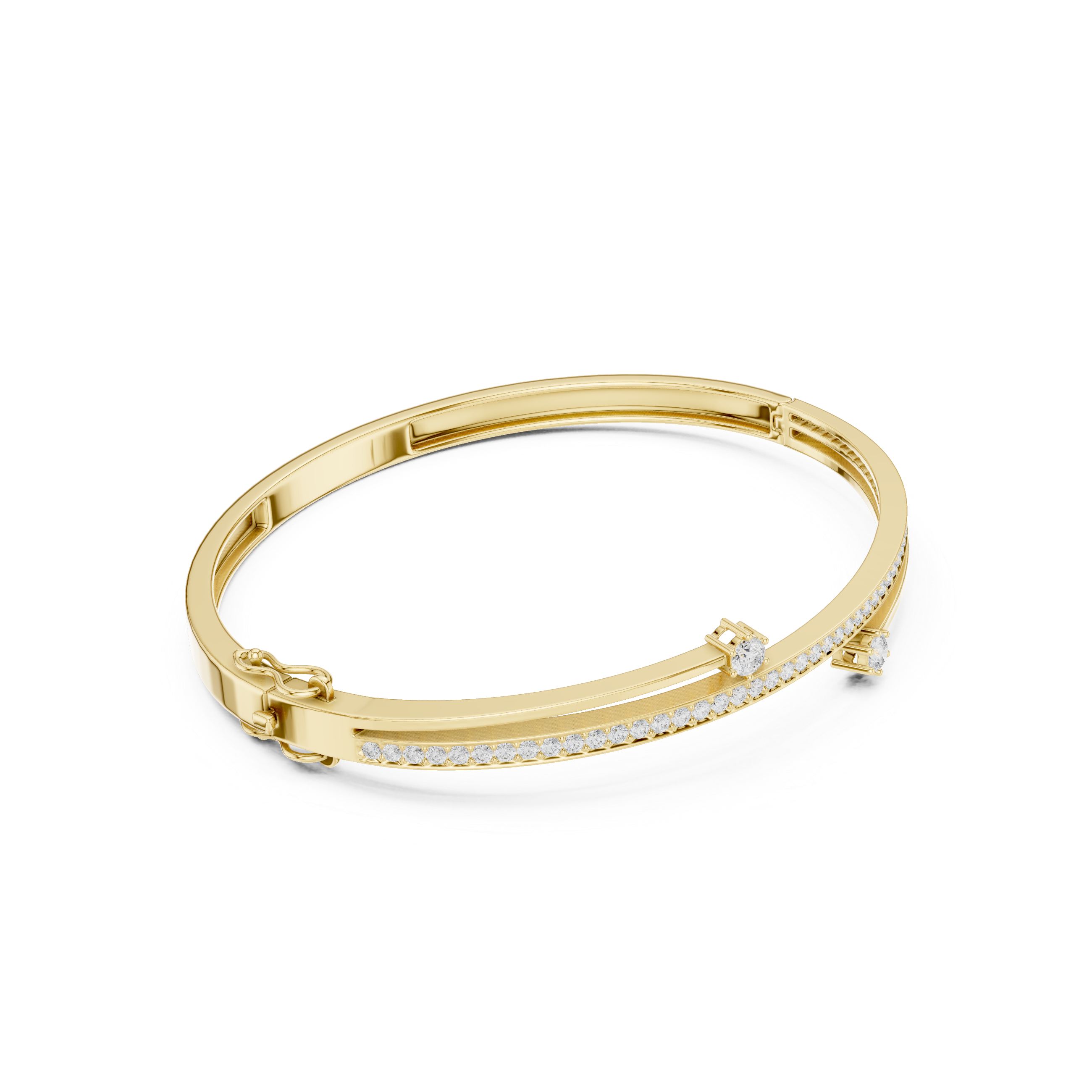 Dual Solitaire Bypass Diamond Bracelet