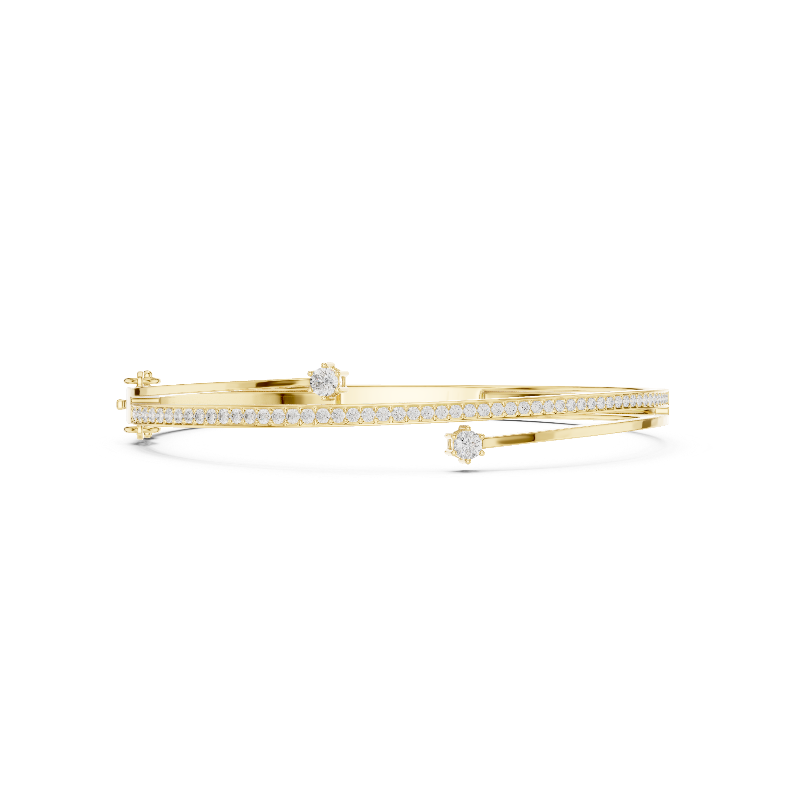 Dual Solitaire Bypass Diamond Bracelet
