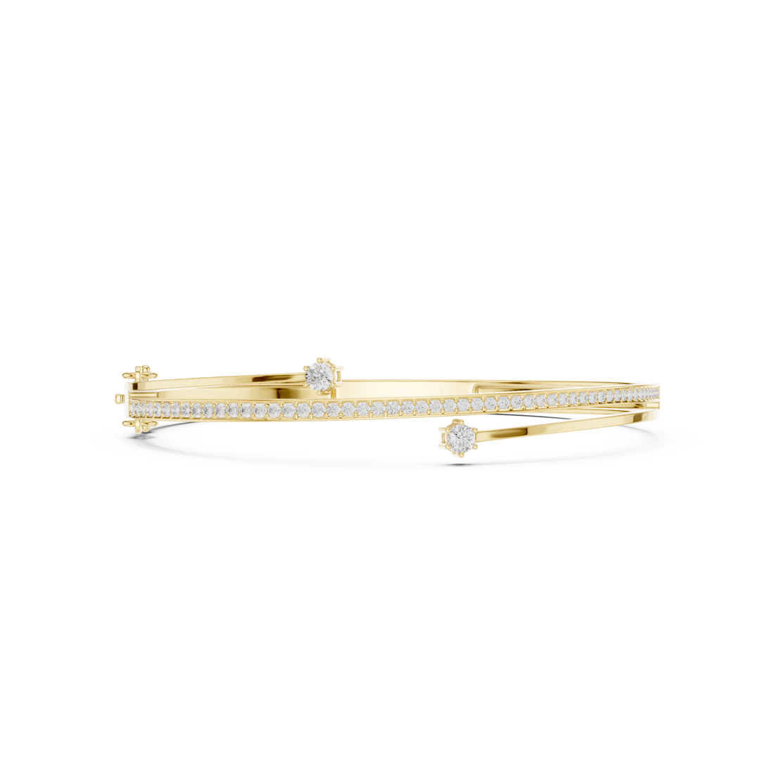 Dual Solitaire Bypass Diamond Bracelet