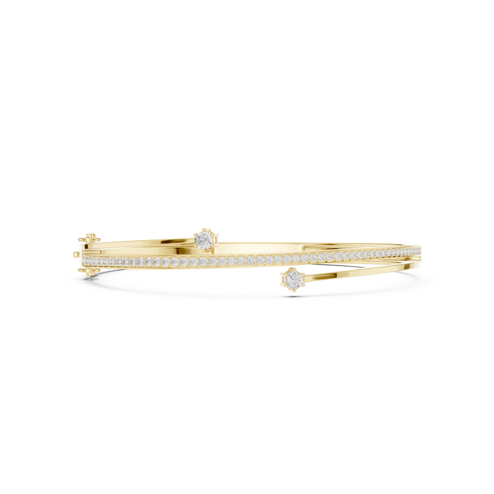 Dual Solitaire Bypass Diamond Bracelet