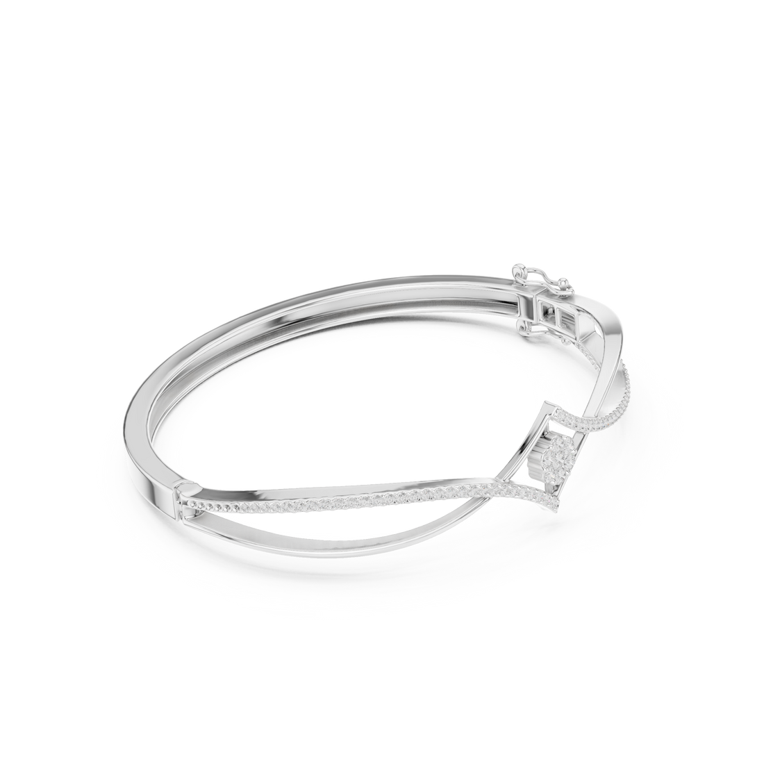 Crossover Floral Cluster Diamond Bracelet