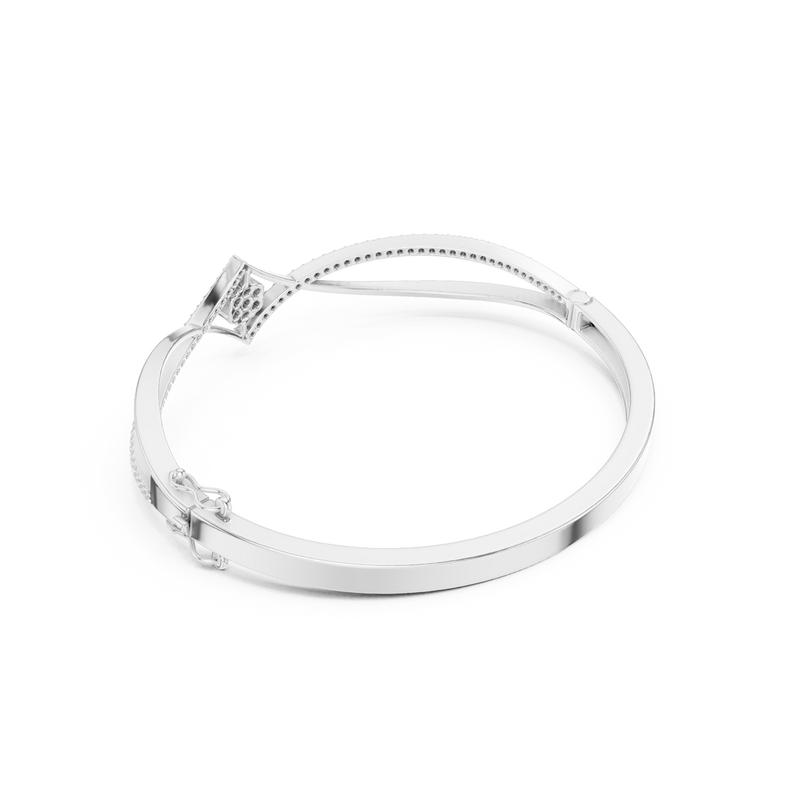 Crossover Floral Cluster Diamond Bracelet