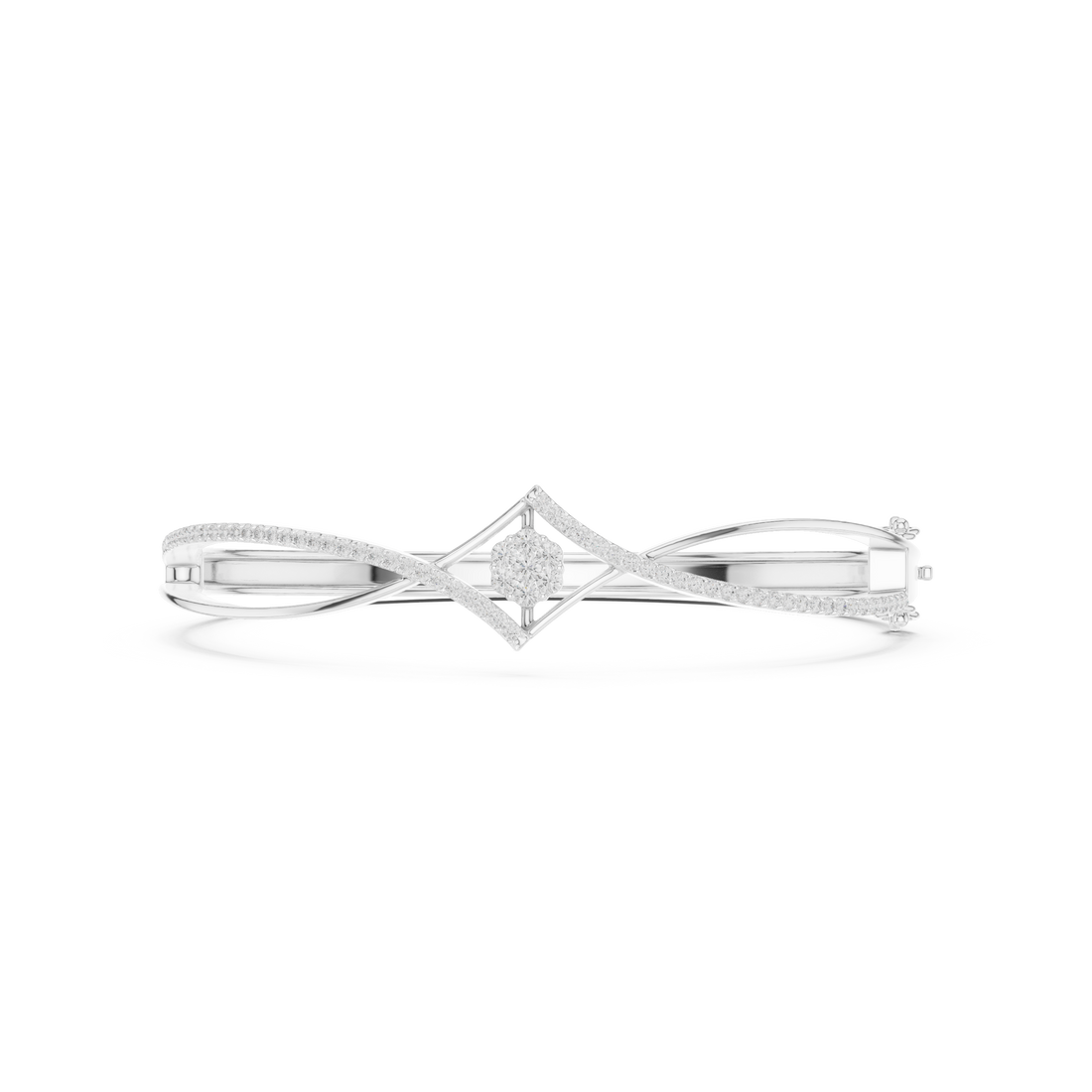 Crossover Floral Cluster Diamond Bracelet