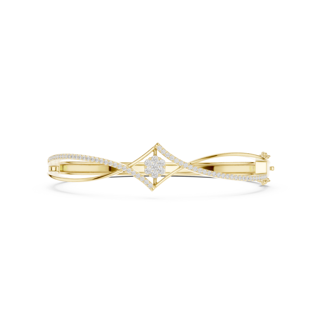 Crossover Floral Cluster Diamond Bracelet