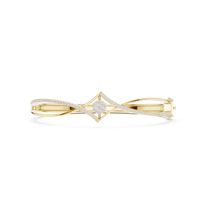Crossover Floral Cluster Diamond Bracelet