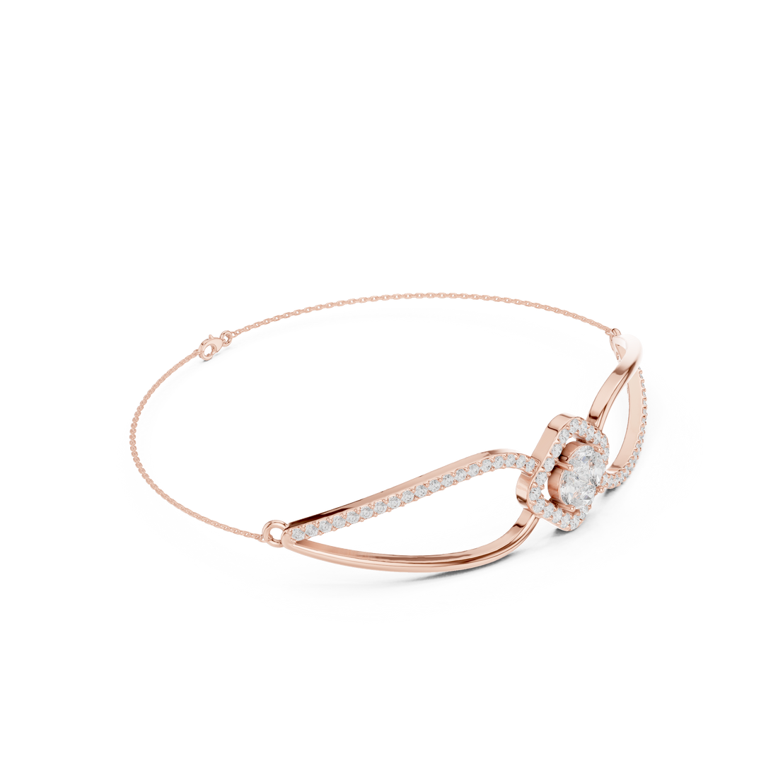 Princess & Marquise Center Split-Shank Chain Bracelet