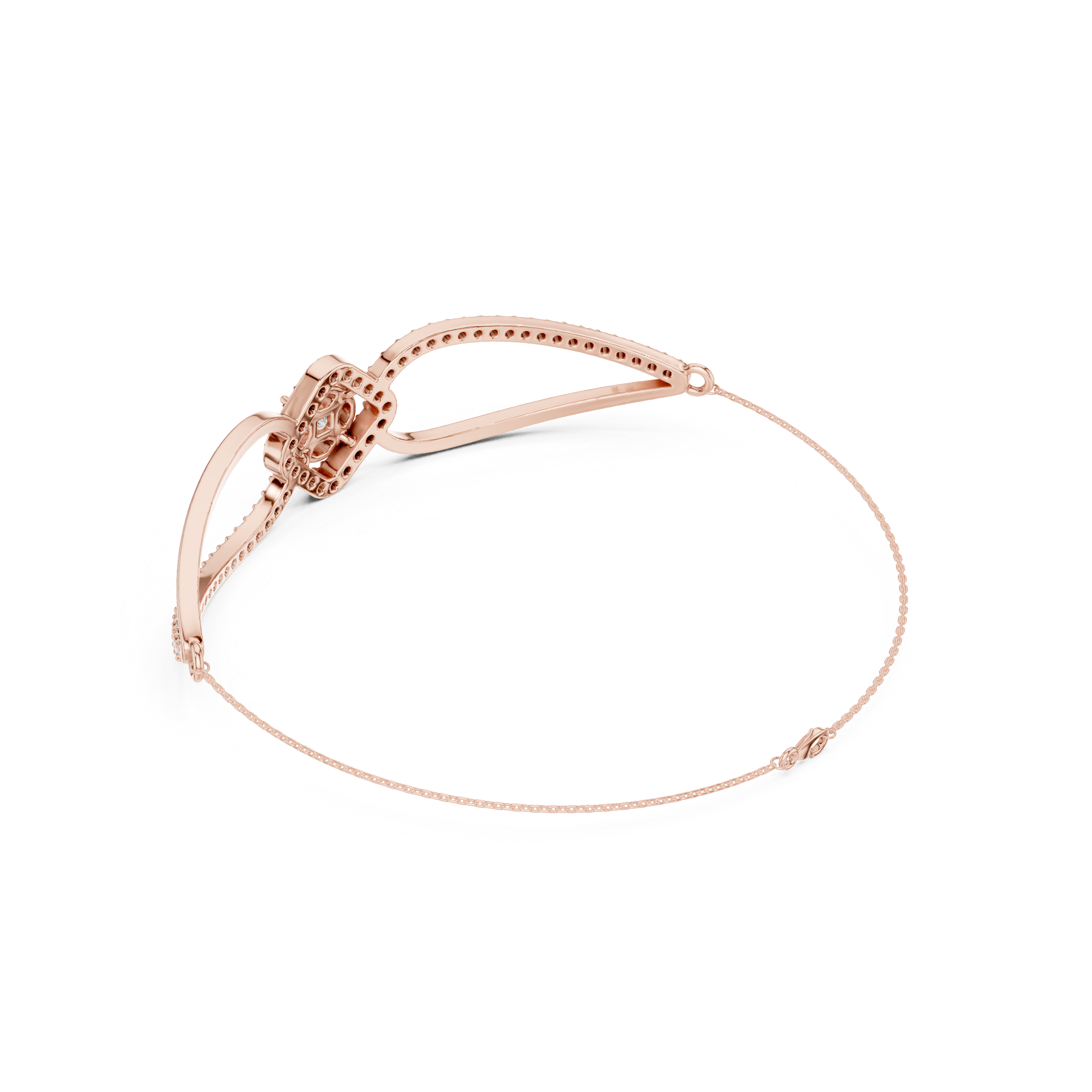 Princess & Marquise Center Split-Shank Chain Bracelet