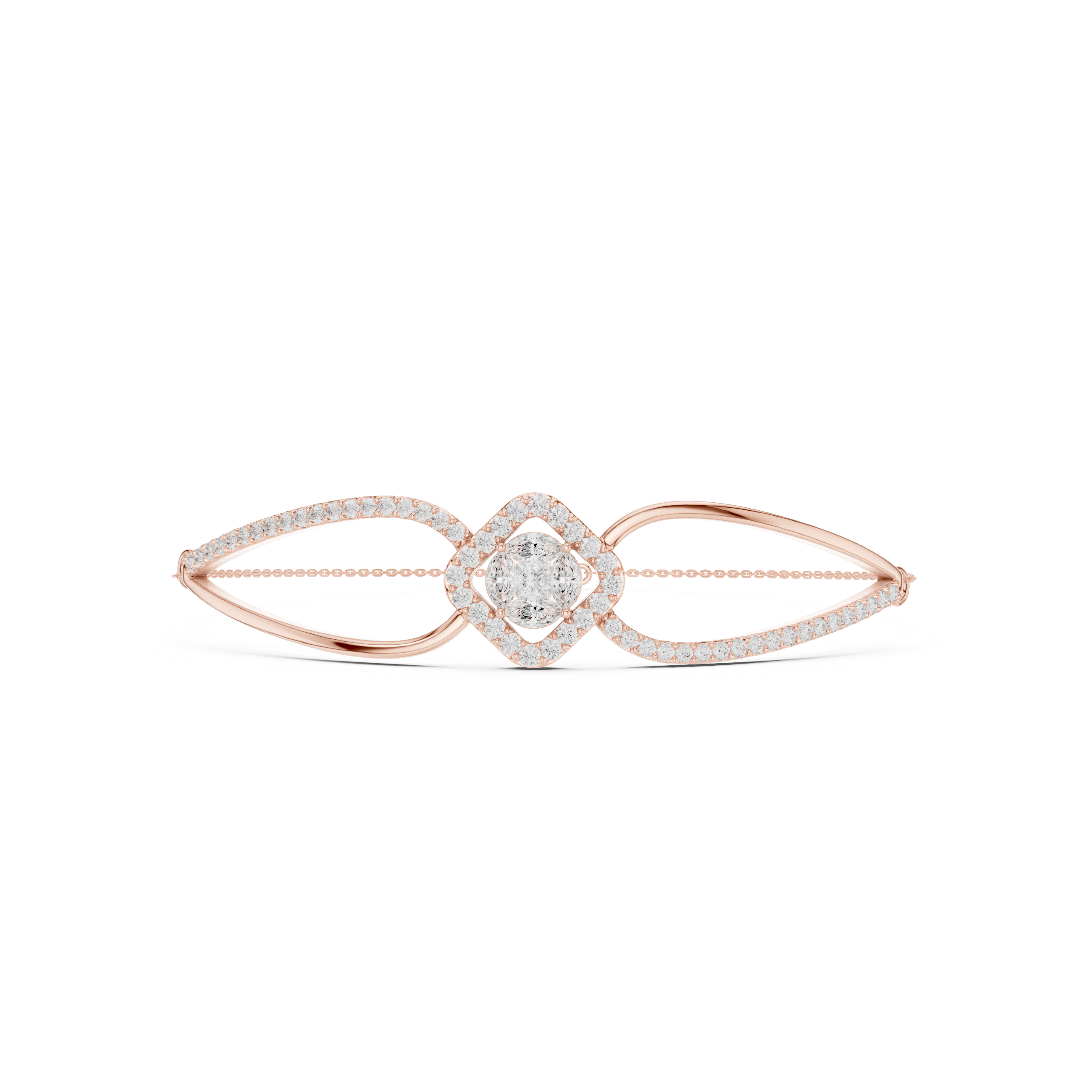 Princess & Marquise Center Split-Shank Chain Bracelet