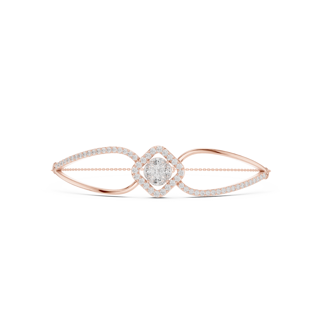 Princess & Marquise Center Split-Shank Chain Bracelet