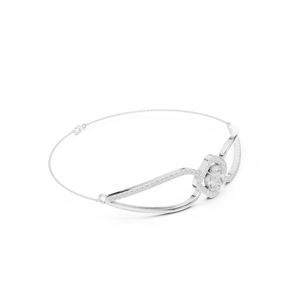 Princess & Marquise Center Split-Shank Chain Bracelet