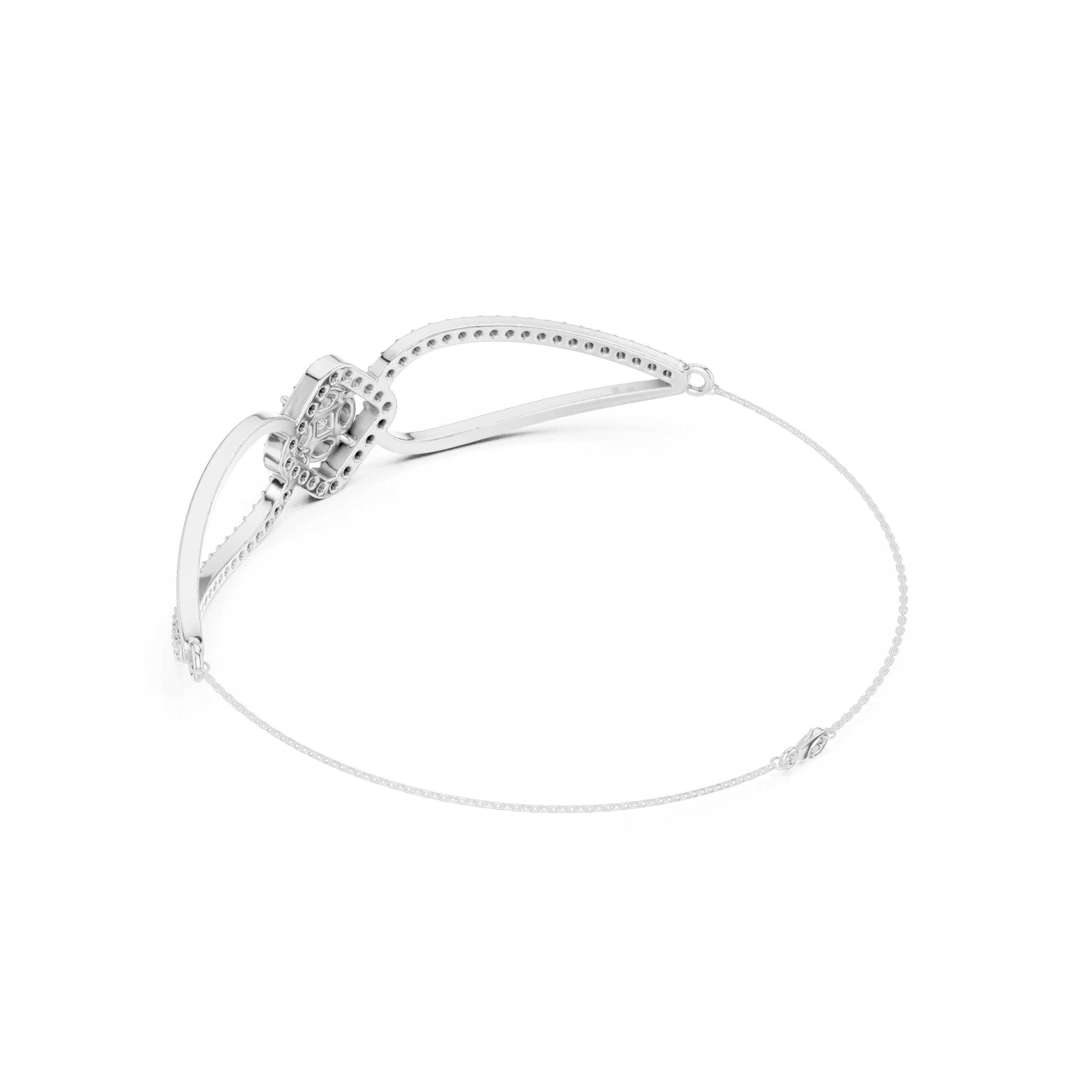 Princess & Marquise Center Split-Shank Chain Bracelet