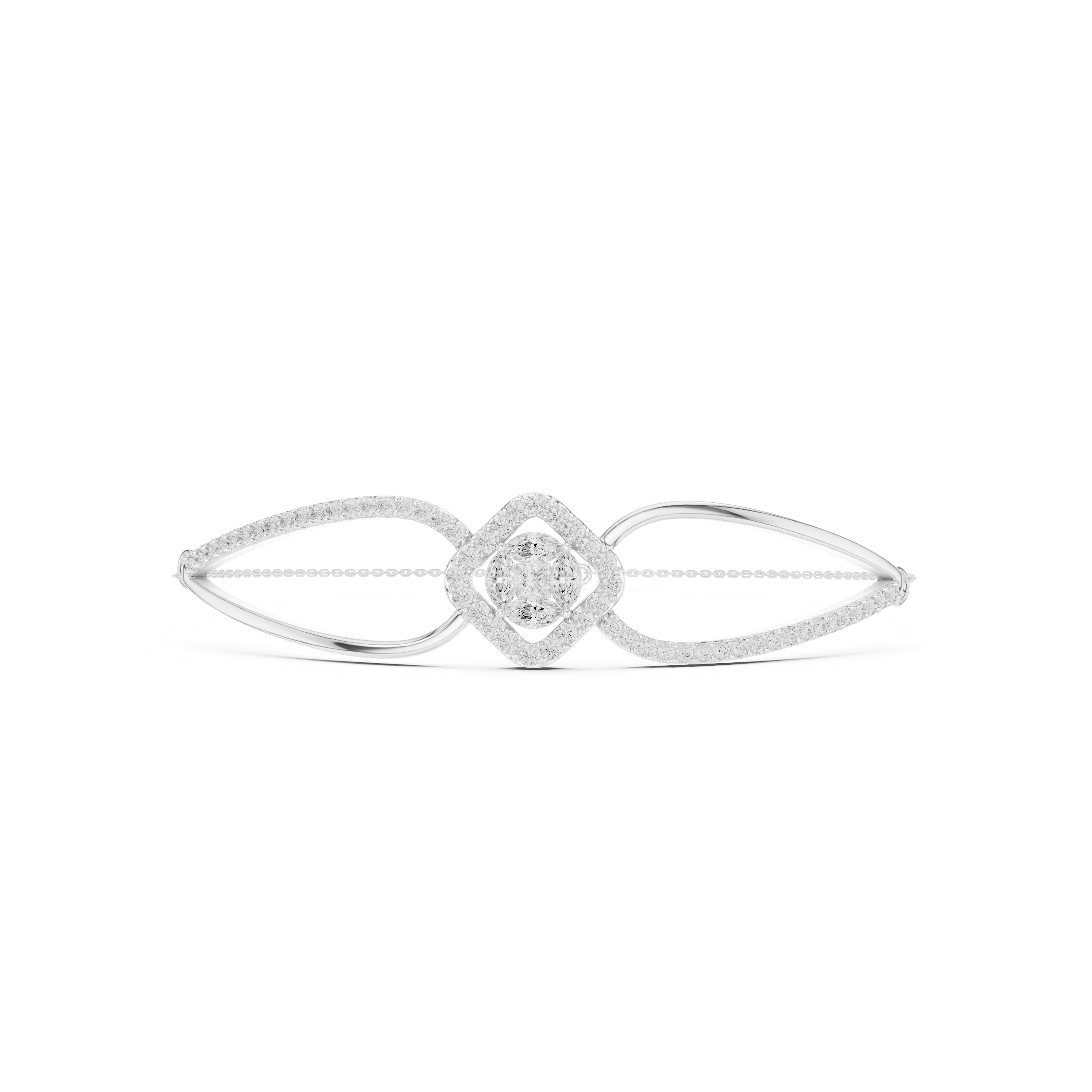 Princess & Marquise Center Split-Shank Chain Bracelet