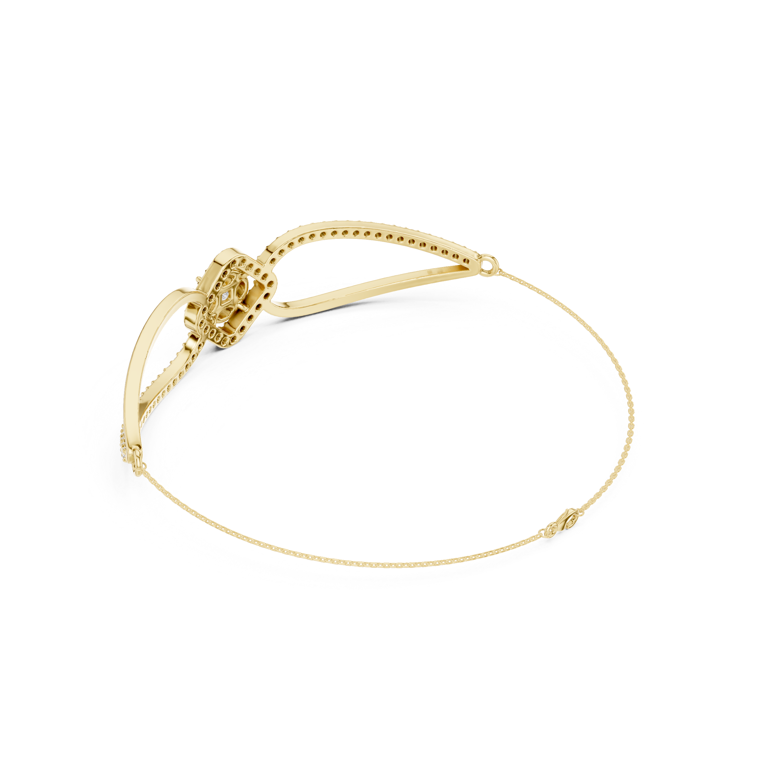 Princess & Marquise Center Split-Shank Chain Bracelet