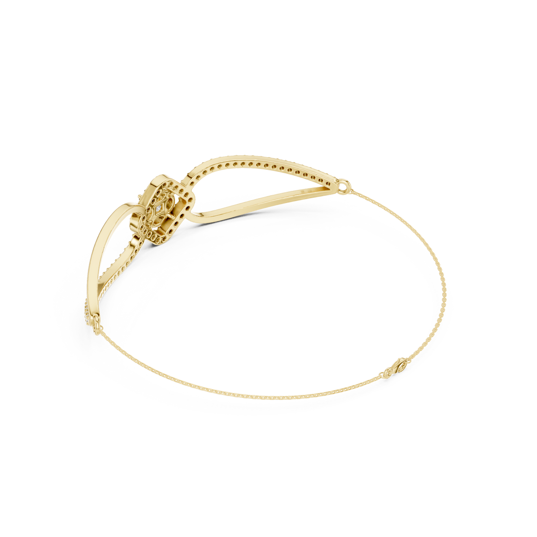 Princess & Marquise Center Split-Shank Chain Bracelet