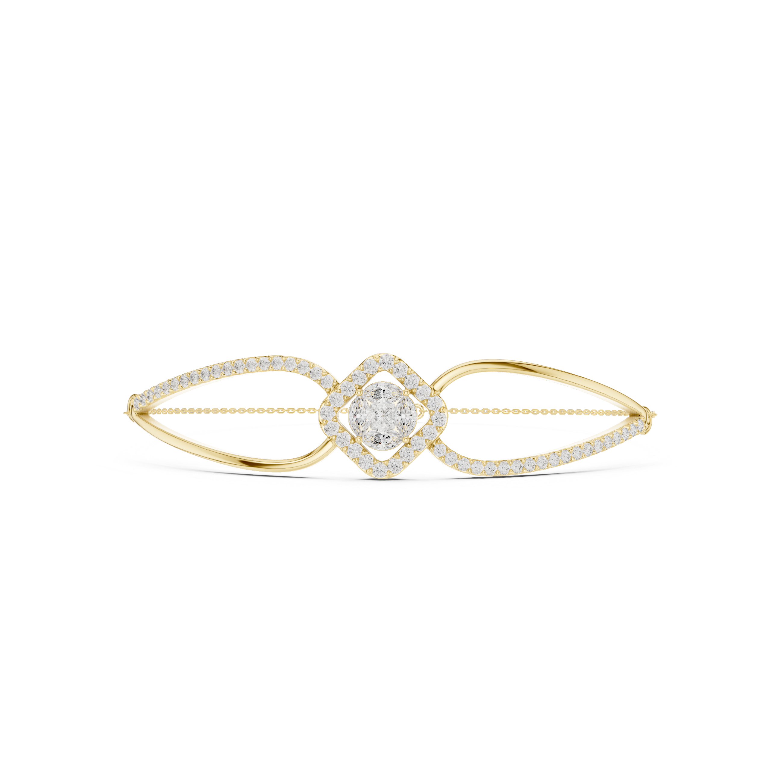 Princess & Marquise Center Split-Shank Chain Bracelet
