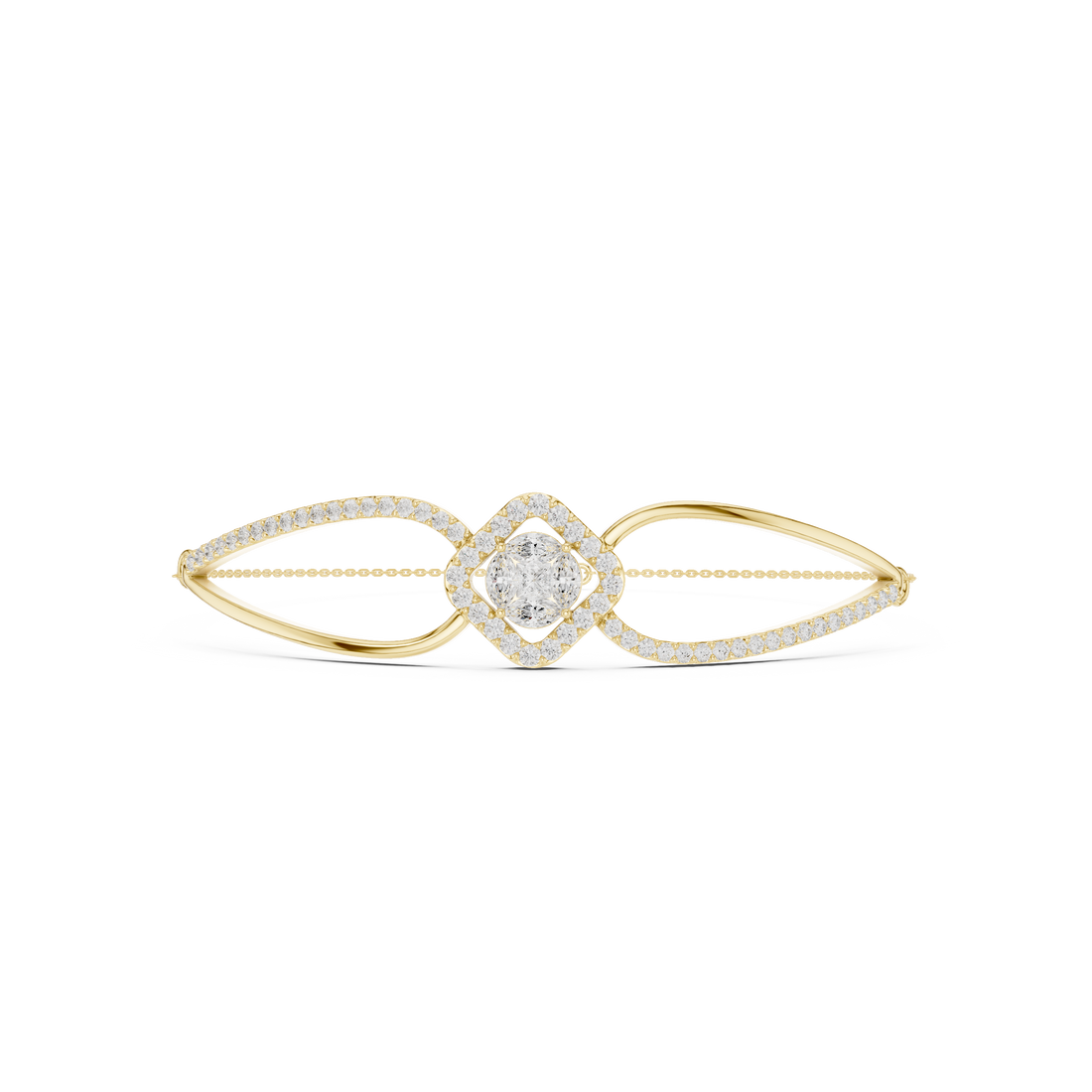 Princess & Marquise Center Split-Shank Chain Bracelet