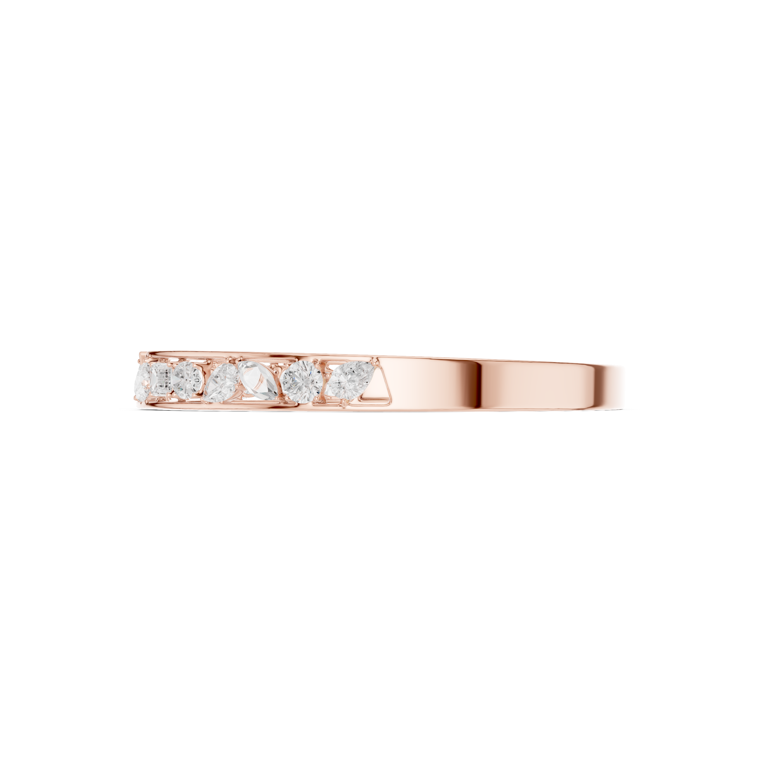 Multi-Shape Diamond Open Bypass Bracelet