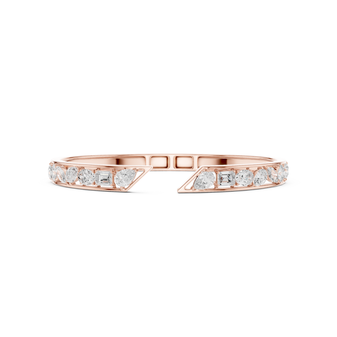 Multi-Shape Diamond Open Bypass Bracelet