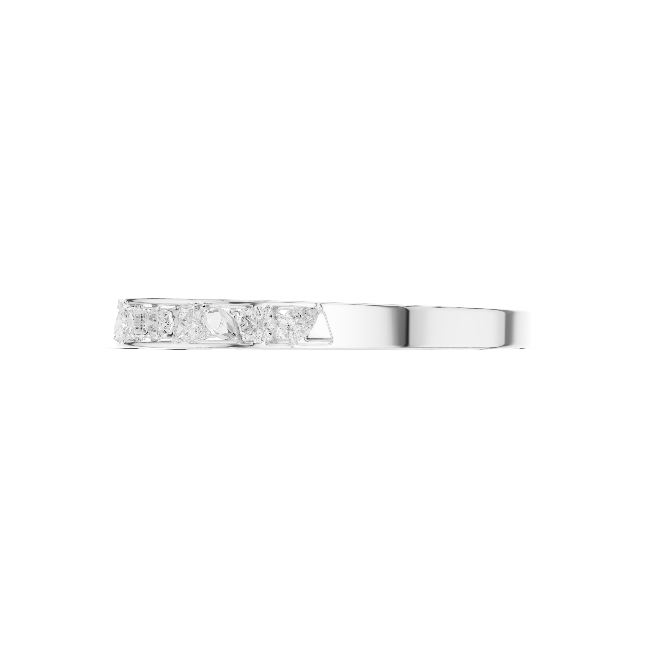 Multi-Shape Diamond Open Bypass Bracelet
